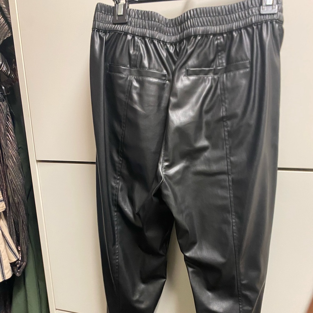 vegan leather joggers